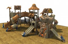 遠古部落兒童滑梯、滑梯